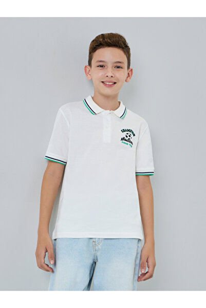Styli Kids Football Inspired Embroidery Polo T-Shirt