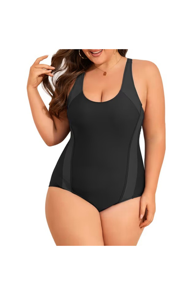 OEM Black one-piece swimsuit for women, elastic, quick-drying, tummy control,...