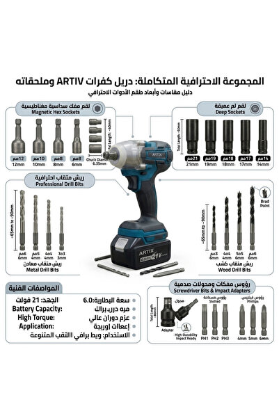 Artix 21V - 1/2" Multi-Use Impact Wrench