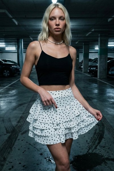 New Now 4-Layered Ruffled Mini Skirt with Elastic Waist and Comfortable Fit