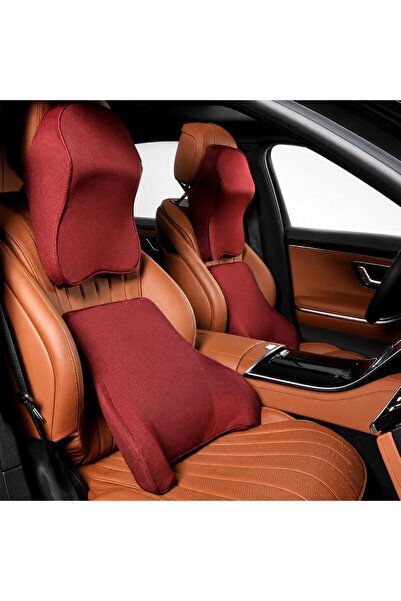 Auto Family FZE مجموعة وسادة مسند الرأس ووسادة دعم أسفل الظهر - مجموعة دعم ظه...
