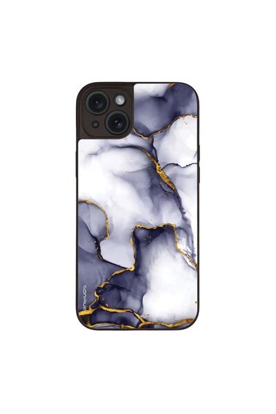 Sonique Θήκη Marble Series για Apple iPhone 15 Plus Μωβ Γκρι
