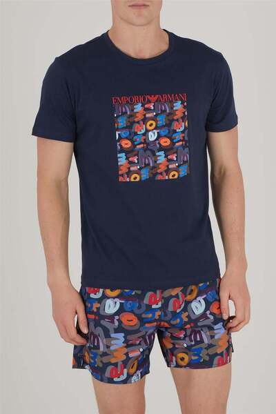 Emporio Armani Erkek Bisiklet Yaka T-Shirt Çok Renkli