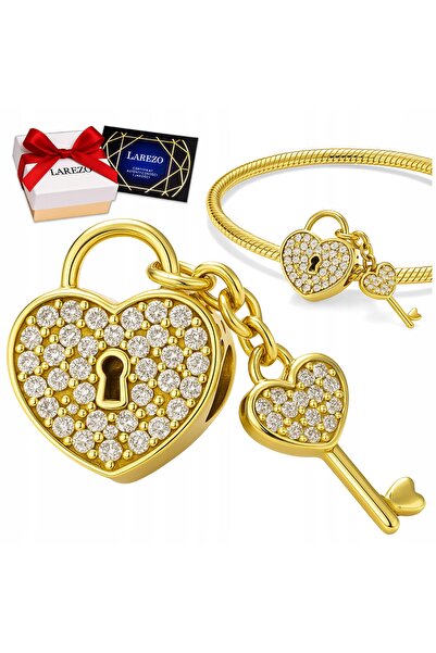 Larezo Pandantiv tip charm pentru brățări modulare, argint 925 placat cu aur ...