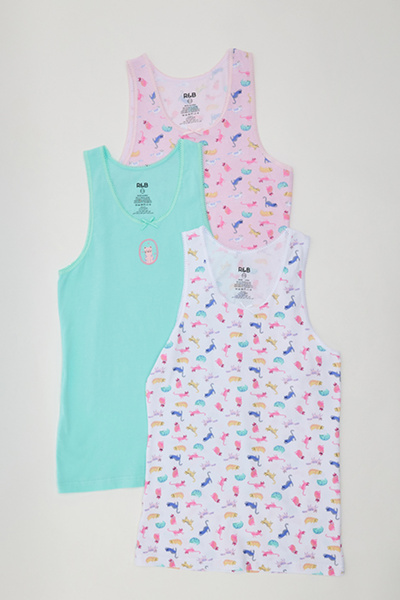 R&B 3 Pack Printed Sleeveless Camisoles