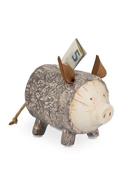 Ayawaska Piggy Bank in Tree Bark Design, Rustic Decor, Emergency Savings, Gif...