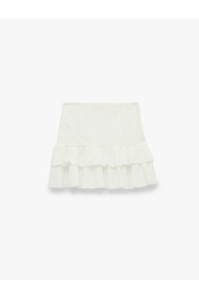 Koton Layered Embroidered Ruffle Mini Skirt