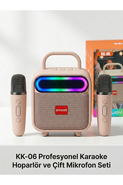 lionalin KK-06 Kablosuz Taşınabilir Karaoke Hoparlör ve Mikrofon Seti - RGB A...