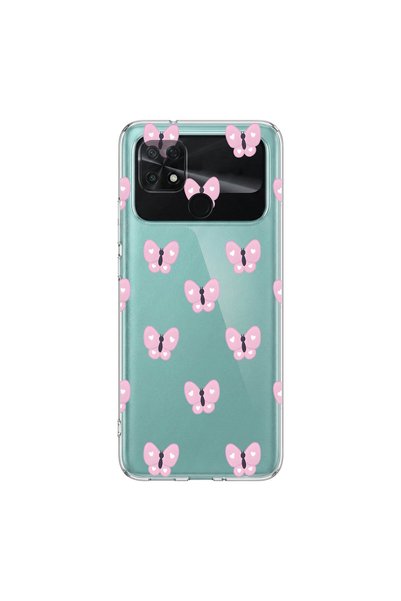 PPKin Poco C40 Compatible Butterfly 2 Design Transparent Case