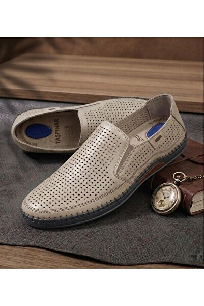 Taşpınar Ayakkabı 100% Genuine Leather Orthopedic Men's Summer Lightweight Co...
