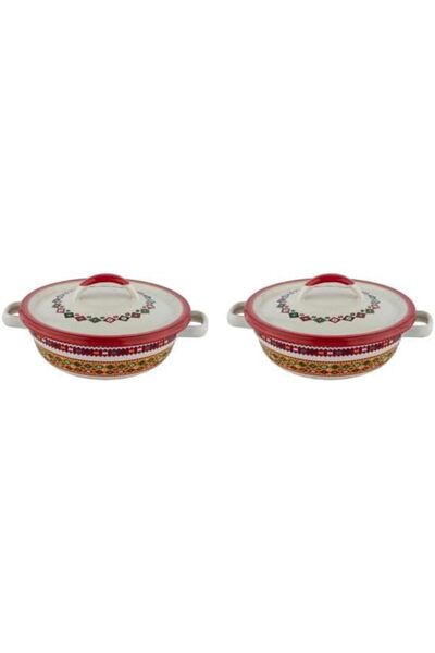 Generic Iron-based enamel-coated bowl with Badia design for serving dates fro...