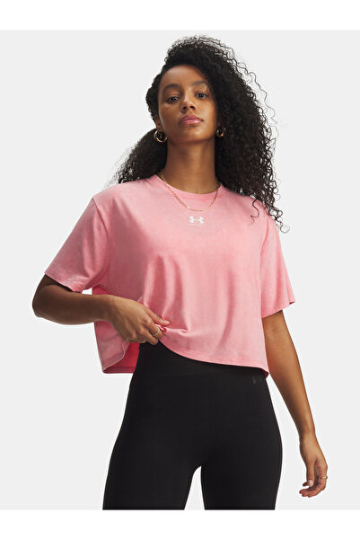 Under Armour Dámské tričko UA Rival Boxy Tee Wash-PNK