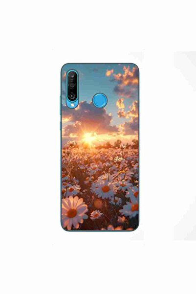 OEM Husa compatibila cu Huawei P30 Lite Silicon Gel Tpu Model Rasarit cu Flori