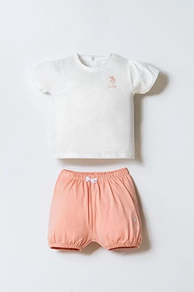 U.S. Polo Assn. Kids USB2987 بدلة قصيرة للفتيات الصغيرات