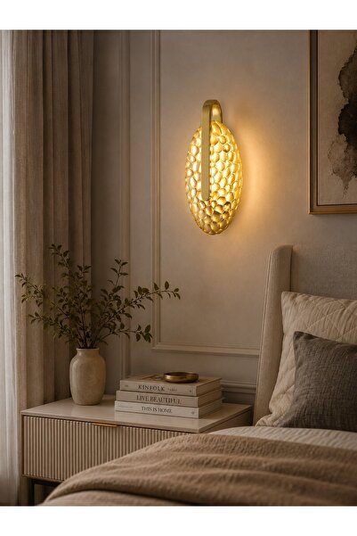 N.zone Luxurious Gold Honeycomb Led Wall Lamp – 30X17X6Cm, Three Elegant Ligh...
