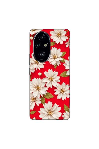 OEM Θήκη συμβατή με Honor 200 Pro, από σιλικόνη gel TPU, με λευκά λουλούδια σ...