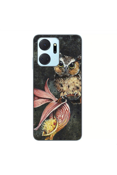 OEM Husa compatibila cu Honor X7a Silicon Gel Tpu Model Owl Painted