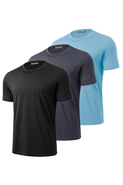 GHASSY CO 3-Pack Men's 100% Cotton Crew Neck T-Shirt with Soft Texture, Fitti...