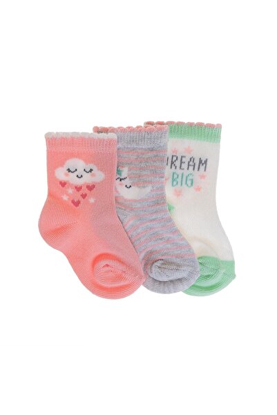 ebebek Hello Baby HelloBaby Kız Bebek 3lü Soket Çorap Gökyüzü Baskılı