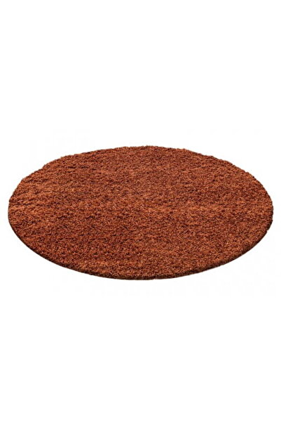 AYYILDIZ Covor Shaggy, Life unicolor Rotund, 120 x 120 cm, Portocaliu, Polipr...