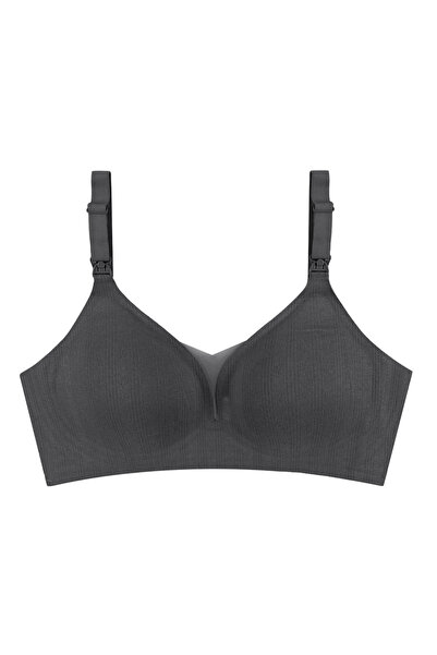 koza iç giyim Women's Cotton Ribbed Tulle Detailed Nursing Bra