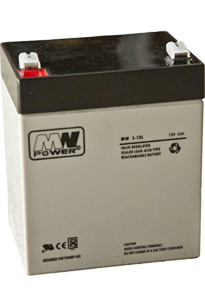 MW Power Μπαταρία UPS MW 5-12L με χωρητικότητα 5Ah και τάση 12V, 1 τεμάχιο