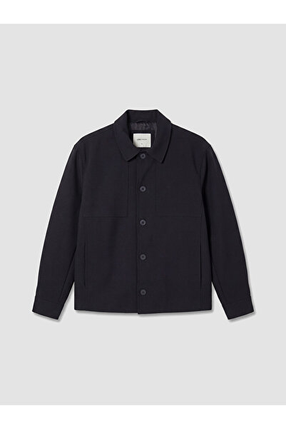 LC Waikiki Navy Blue Regular Fit Shirt Collar Men's Jacket