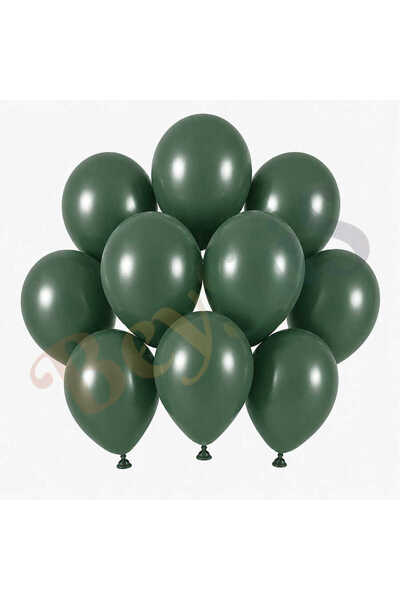 BeySüS Winter Green Color Latex Retro Balloon (13 cm) - 10 Pieces
