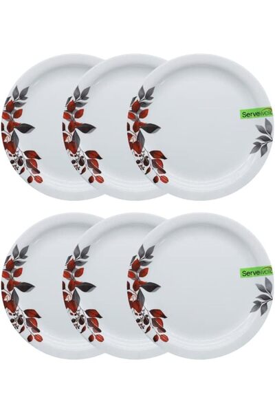 Servewell 6-Piece Melamine Dessert Plate Set, 16 cm | Frena, White