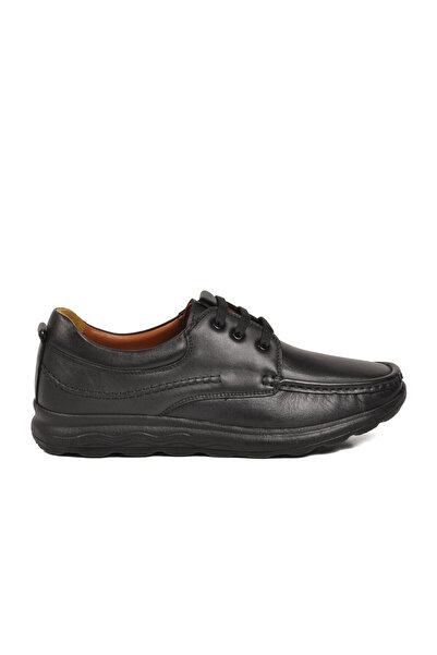 AYAKMOD Black Genuine Leather Comfortsole Sole Men's Casual Premium Shoes m