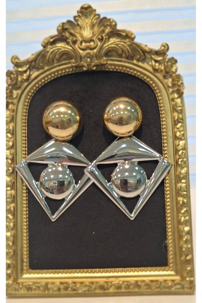 Mf Gold Bulk Silver Earrings