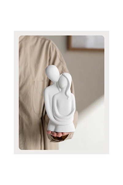 HBH Abstract white resin couple figurine