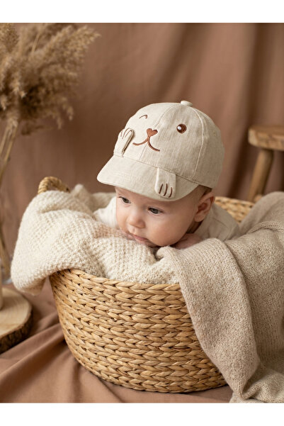 PIECE SIGNATURE 0-18 Months Baby Cap with Cute Animal Figures - Embroidered S...