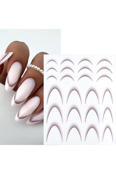 aba nails Ombre Efekt French Tırnak Sticker Koyu Bej Nail Art SD-1951