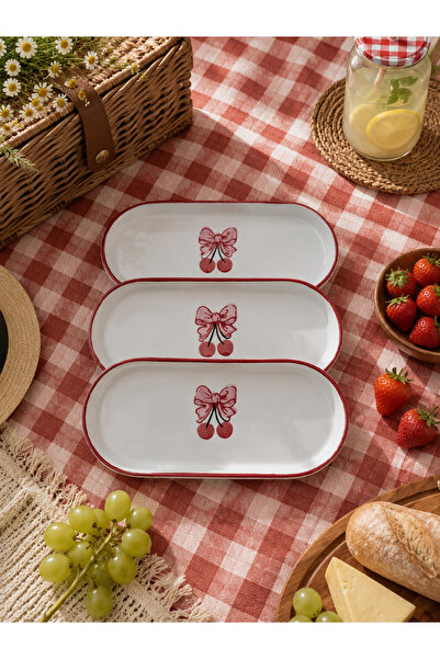 Yasvera Ceramics 3’lü oval sunum tabagi