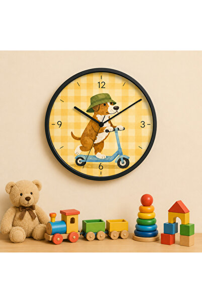 Defkay Çocuk Odası Duvar Saati - 30 cm - Ahşap El yapımı - Sessiz Mekanizma