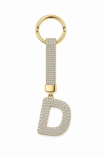 Balenbi Stone Letter D Figured Keychain and Bag Ornament