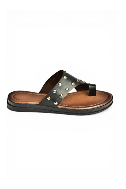 LC Waikiki Nevavm Black Women's Slippers with Difference Y390450403