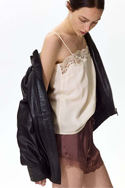 H&M Lace-trimmed strappy top