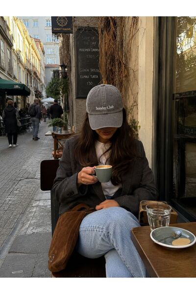 WeavedCo Sunday Club Embroidered Vintage Washed Cap Hat