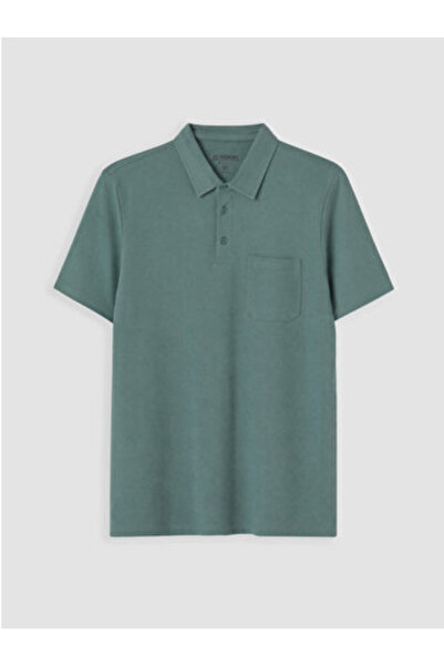 LC Waikiki noul sezon Tricou pentru bărbați Blue Polo Neck Pike