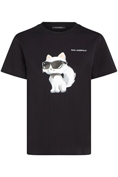 Karl Lagerfeld Γυναικείο Ikon Aquarelle T-shirt Μαύρο A2W17119-999 Black