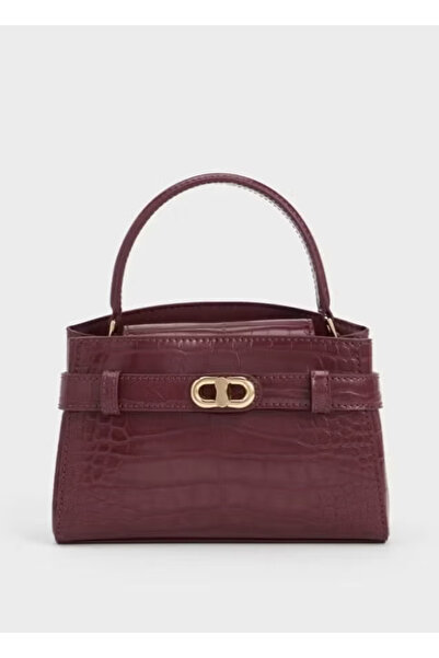 charlenethebrand Aubrielle Croc Tote - Burgundy