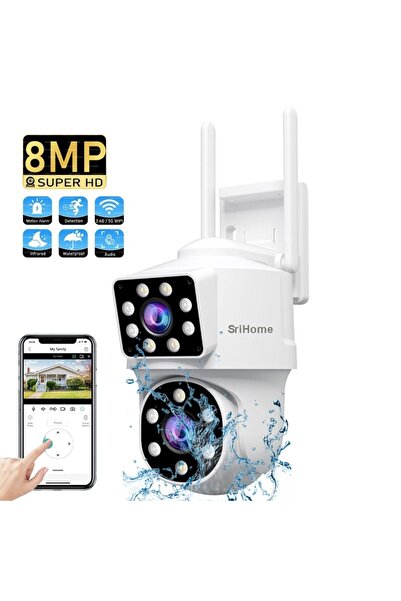 SRIHOME Camera Supraveghere Video Dubla WIFI SH063 PRO Exterior/Interior Ultr...
