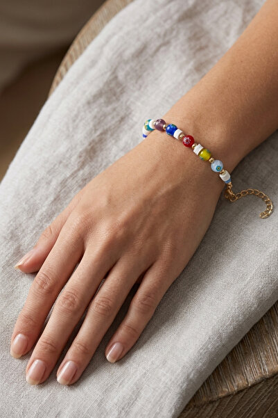 PETEK AKSESUAR Colorful Nazar Fimo Bracelet