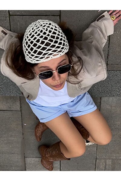 HARMİNSTORE Kadın El Örgüsü Saç Filesi- Bone Vintage Bandana