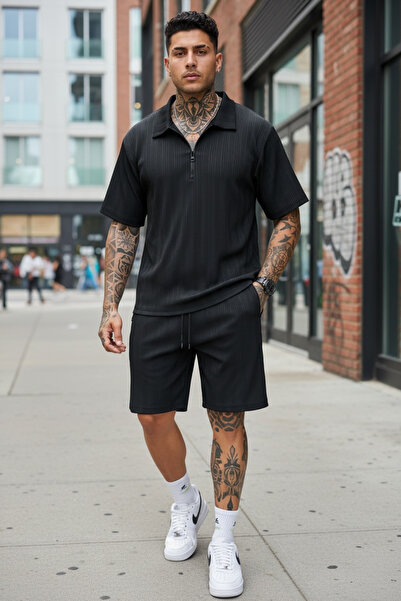 dehaine Summer set for men, shirt + shorts, men's short tracksuit Y365A