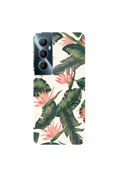 Other Realme C65 Green Laves Transparent Silicone TPU Θήκη