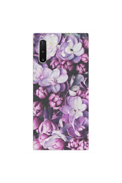 Other Samsung Note 10 Plus Purple Flowers Transparent Silicone TPU Θήκη