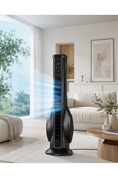 MO DOU Vantilatör Turbo Akıllı Fan Sessiz Kule Tipi Vantilatör 90° Salınım Uz...
